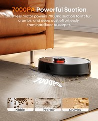 Uninell Robot Vacuum And Mop Self-Emptying Station 7000Pa Suction For Pet Hair