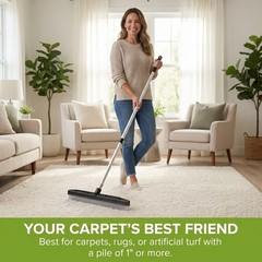 Room Groom Carpet Rake with 54″ Adjustable Handle – Ultimate Pet Hair Remover