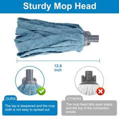 KeFanta Mops for Floor Cleaning,One Mop Handle with 2 Blue 0.8 inches,