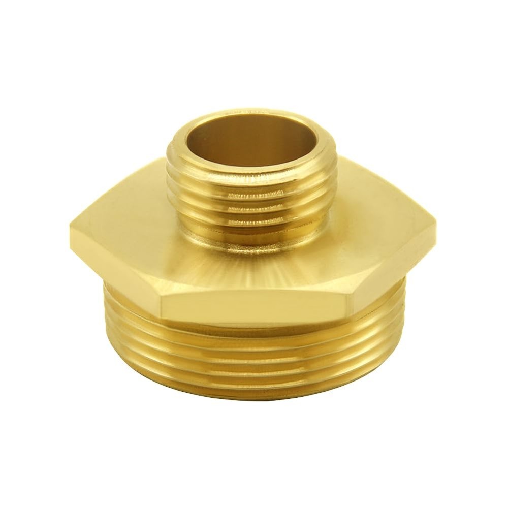 Hooshing Garden Hose Adapter 3/4″ GHT to 1-1/2″ NPT 1.5″ x 3/4″GHT, Gold