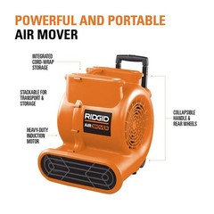 RIDGID 1625 CFM 3-Speed Portable Air Mover Blower Fan w/ Handle, Wheels