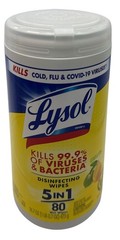 Lot-2 Lysol Disinfecting Wipes Bundle 80 Count Home Cleaning Supplies Lemon Lime