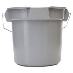 Rubbermaid Commercial 14 Quart Round Utility Bucket, Plastic, Gray, 12″ dia