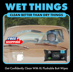 DUDE WIPES XL Flushable Wipes, Fragrance Free, 8 ct., 400 wipes