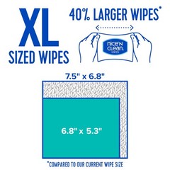 Nice ‘N CLEAN Extra Large Flushable Wipes | 40% 60 Count (Pack of 3), White