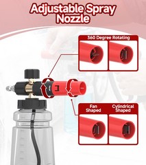 DANCINGBOAR Foam Cannon for Pressure Washer with 1/4″ Quick Connector, Gray