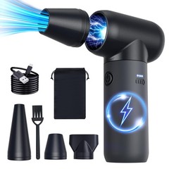 3-Gear Electric Portable Air Duster – 180000RPM Jet Dryer Blower, No Black
