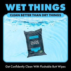 DUDE Wipes – Flushable for Adults – 18 Count (Pack of 1), White
