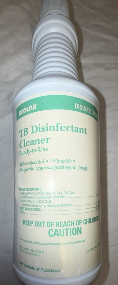 EcoLab TB Disinfectant Cleaner Ready to Use E110905 Single Bottle 32 Fl Oz