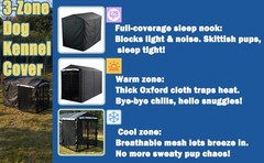 Outdoor Dog Kennel Cover 8’Dx4’Wx6’H, Heavy Duty 600D Waterproof Dog Kennel