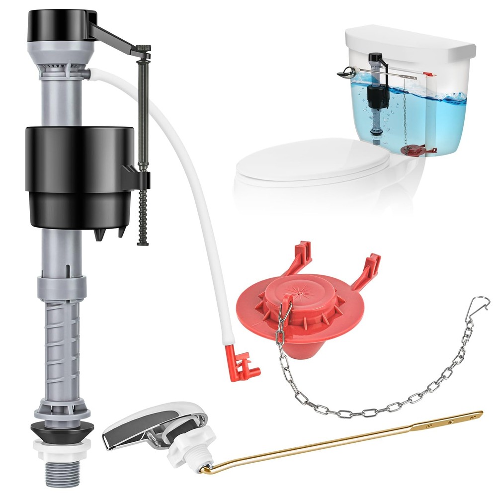 Houpeoro Universal Toilet Flusher Replacement Kit, Fill 3.5 inches, Red
