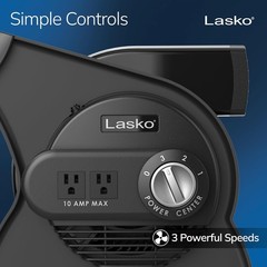 Lasko High Velocity Fan, 15″, 375 CFM, Professional Utility 14.5, Black, Grey