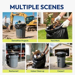 Heavy Duty Trash Bags 33 Gallon 30 Count, 1.0 Mil, Strong Black Garbage Bags,…