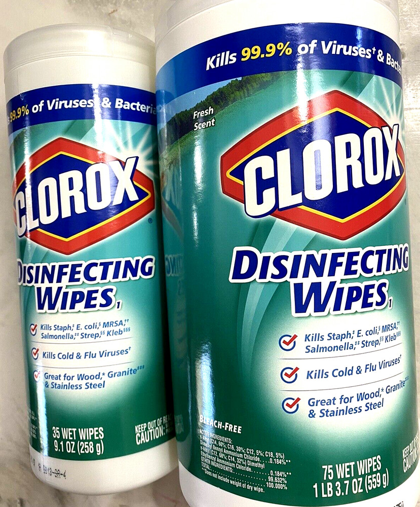 NEW (2) Canisters Fresh Scent Bleach-Free (110-Wipes Total) *FAST SHIPPING*