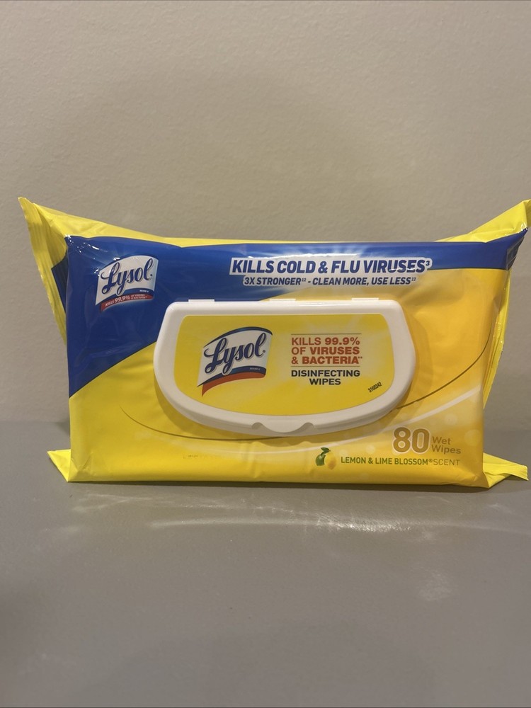 LYSOL Disinfecting Wipes – Lemon & Lime Blossom Flatpack 80 ct. (Pack of 1)