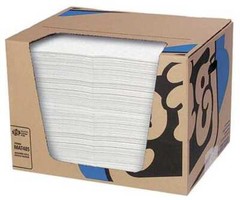 Pig Mat485 Sorbents, 22 Gal, 15 In X 20 In, Oil, White, Polypropylene