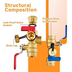 (Set of 1 Kit) HeSun 3/4″ FIP X IPS Isolator 3/4 inches, Brass