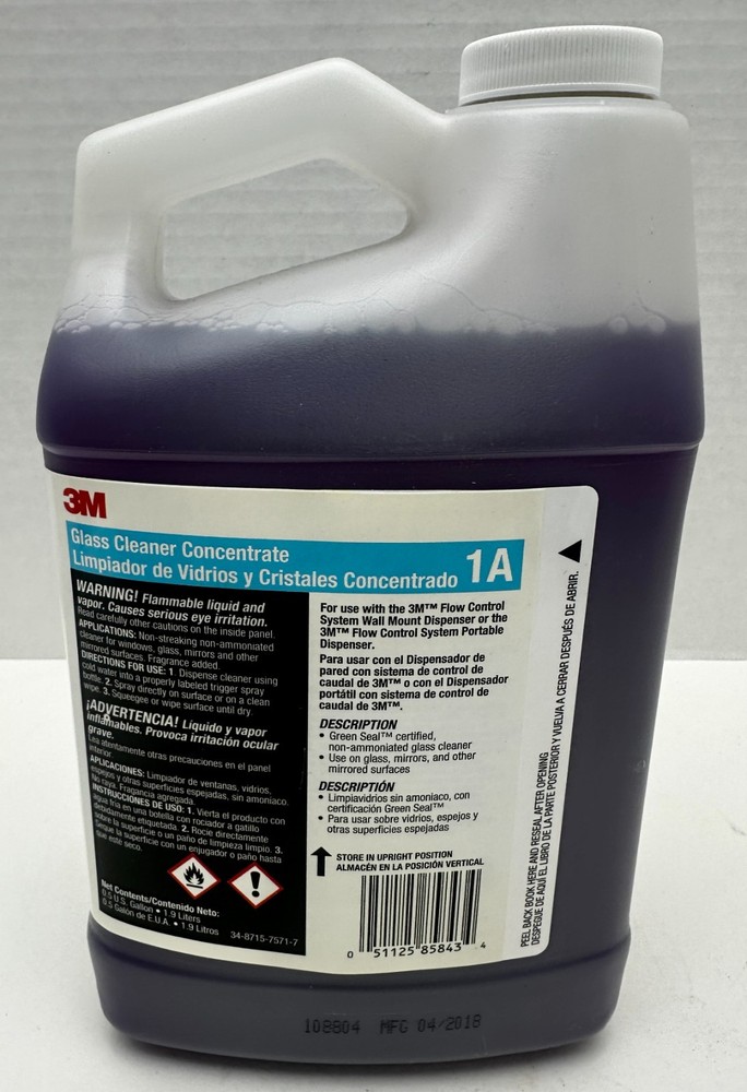 x1 3M Glass Cleaner Concentrate 1A 0.5gal