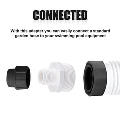 PEUTIER 2pcs PVC Garden Hose Adapters, Male 1.5″ M, as shown in the picture