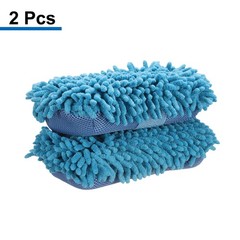 2pcs Microfiber Car Wash Sponge 8.7″x4.7″ Non-Scratch Foam Applicator Sky Blue
