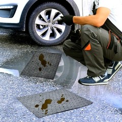 100 PCS Oil Absorbent Pads Weight Dimpled Oil Absorbing Sheets Garage Accesso…