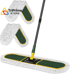24″ Commercial Dust Mop for Floor Cleaning, Heavy Duty Large mop, Green