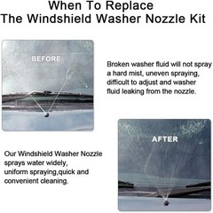 Front Windshield Washer Nozzle Kit fit for 2011-2023 Dodge Durango, 11-23 Jee…