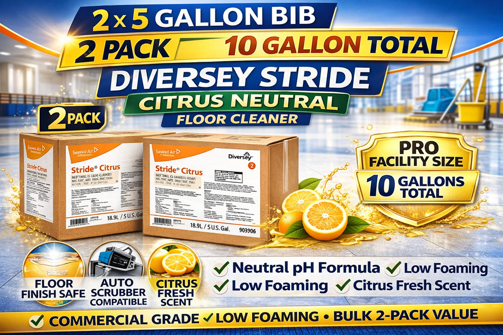 Diversey Stride Citrus Neutral Floor Cleaner 20 Gallon BIB 4 Pack 903906