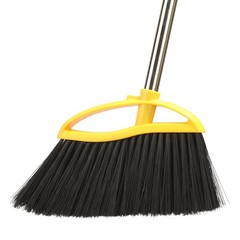 Gloffer Soft Bristles Broom for Indoor Sweeping, Household Cleaning Yellow