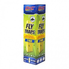 PIC Fly Traps Glue Attracts Traps Flying Insects Yellow No Mess No Vapors 2 Pack