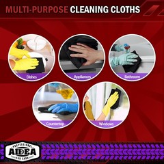 AIDEA Microfiber Cleaning Cloth Black 20PK, Towels for