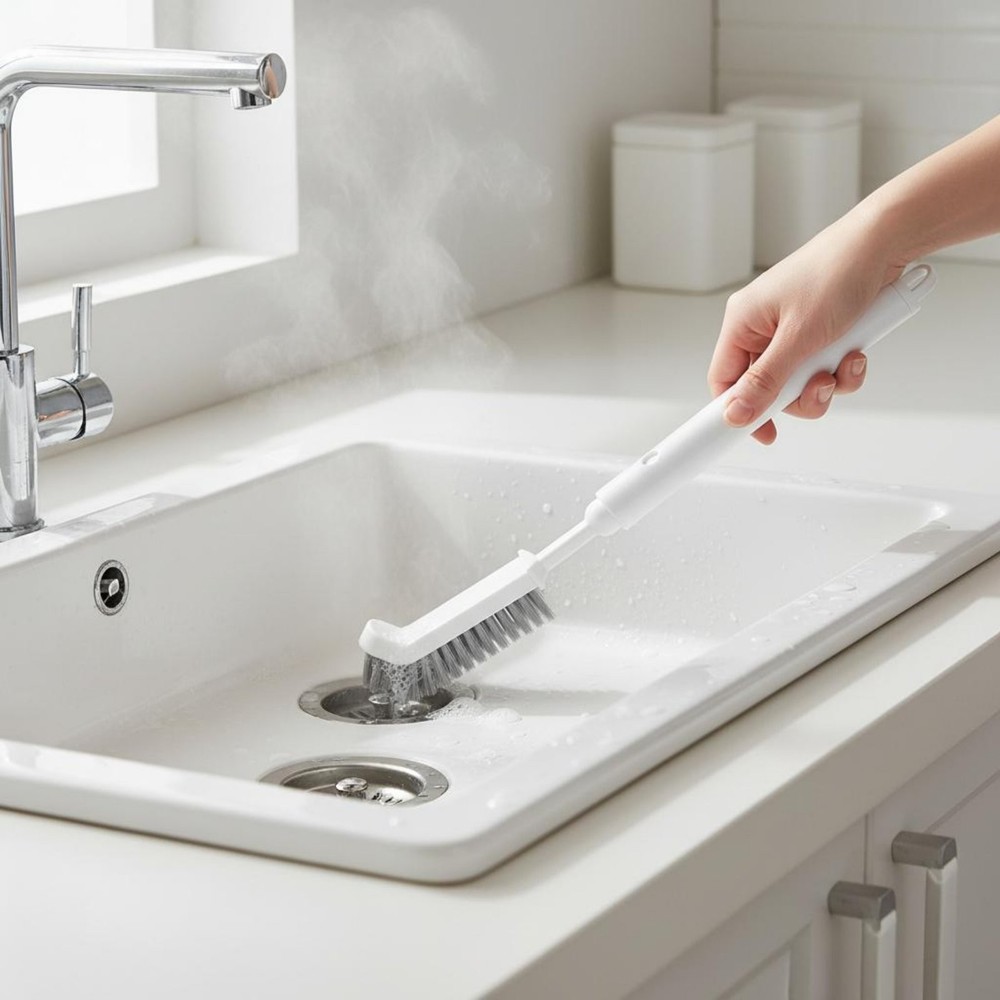 Sink Drain Crevice Brush Versatile 2-in-1 Precise Cleaning Tool Multi-Purpose