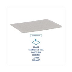 Boardwalk 198 6 in. x 9 in. Light Duty Scour Pad – White (20/Carton) New