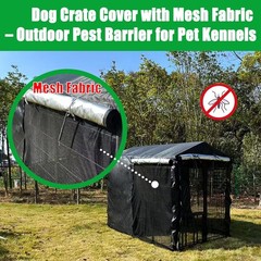 Outdoor Dog Kennel Cover 8’Dx4’Wx6’H, Heavy Duty 600D Waterproof Dog Kennel