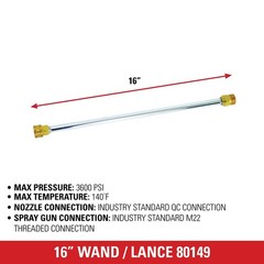 SIMPSON 16-Inch Pressure Washer Wand + Gun + 3600 PSI Nozzles – Stainless Ste…