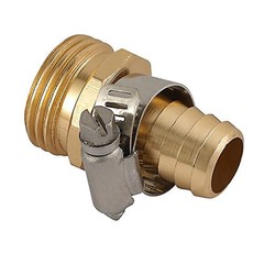 2 Pack 5/8 Inch Brass Thread Garden Hose Connector Inch, 1 Set