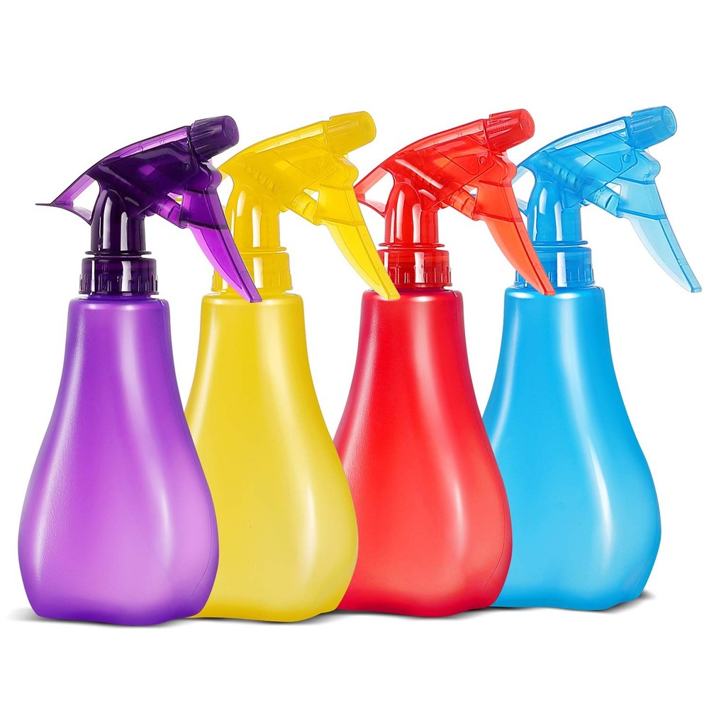 8 Oz Empty Plastic Spray Bottles with Adjustable Nozzle – 8 Ounces, Red