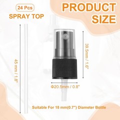 uxcell 24 Pcs Black Spray Top, 18/410 Fine Mist Sprayer 18/410,
