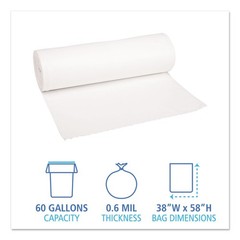 Boardwalk 3858EXH 38″ x 58″ 60 gal. LD Waste Can Liners – WT (100/CT) New