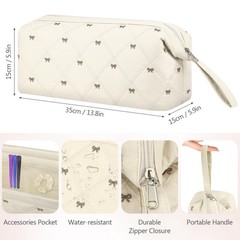 Hair Tools Travel Bag, Large Quilted Dryer Storage Case for White