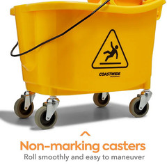 COASTWIDE Professional 35-Qt. Bucket w/ Side-Press Wringer Yellow/Black