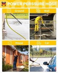 POHIR 25ft Pressure Washer Hose – 4000 PSI High Pressure Replacement Hose, M2…