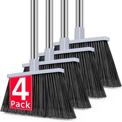 PBHEPJ Broom, 4 Pack Outdoor Broom for Floor Cleaning, 58″ Long 4 pack, Gray