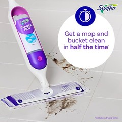 Swiffer PowerMop Multi-Surface Mop Kit for Floor Cleaning, Purple and White
