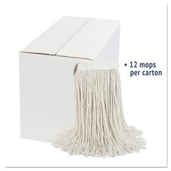 Boardwalk 2020CCT Cut-End Wet Mop Head, Cotton, White, 20, 12/Carton White
