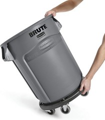Brute Twist on/Off Round Dolly, Black, Use with BRUTE Trash Can, Pack of 2