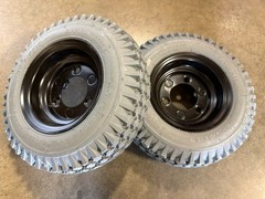 2 PNEUMATIC GRAY WHEELS FOR TENNANT T600, T600e WALK BEHIND SCRUBBERS 4.10×3.5-6