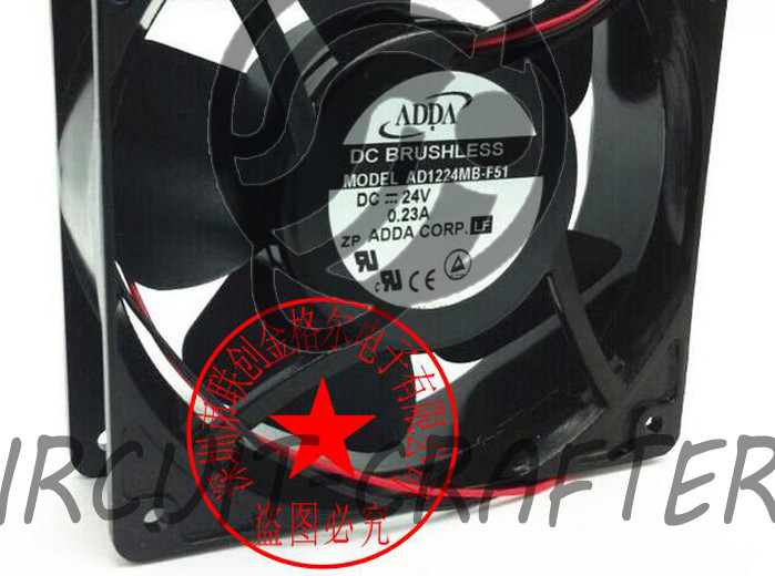 1PCS New fan freeship AD1224MB-F51 DC24V 0.23A ADDA 120*120*38