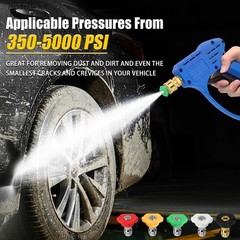 Stubby Swivel Pressure Washer Gun – 5000 PSI / 10 GPM with 3/8″ Male blue