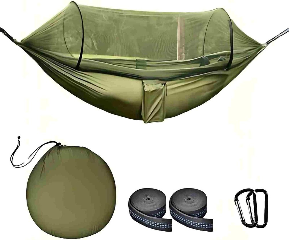 Camping Hammock with Mosquito Net, Lightweight Portable Double & Single Hammock